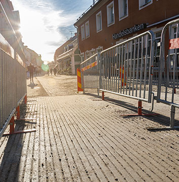 VA-arbeten längs gågatan i Ulricehamn