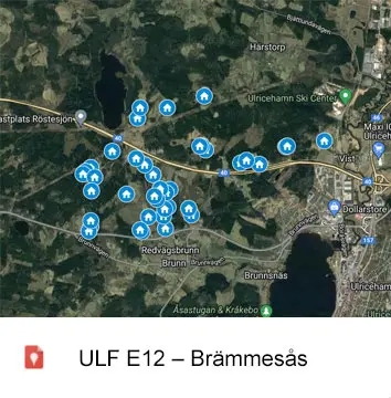 Karta över aktuella projekt i Brämmesås