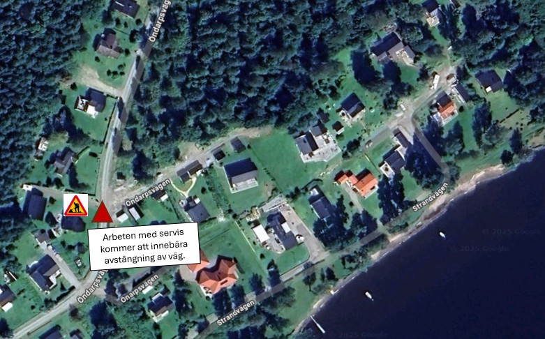Avstängning av väg i höjd med Öndarsvägen 39 under vecka 50 och ev 51.
