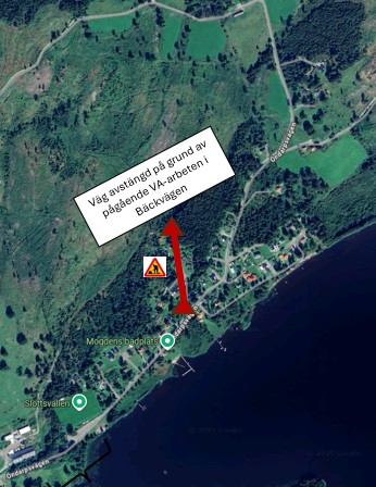 Avstängd väg Bäckvägen vecka 7-9