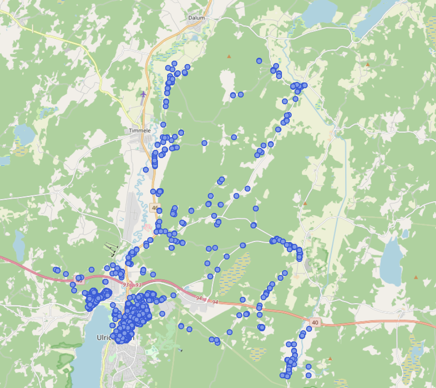 Område 1_UT Karta 1 som visar område för utrullning av fyrfackskärl